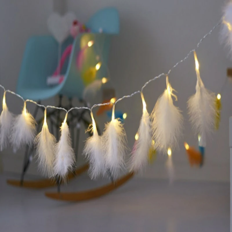 

Holiday Lighting Feather Fairy Lights String Decorative Lights Battery Operated Wedding/Christmas/Garland/Party Decoration