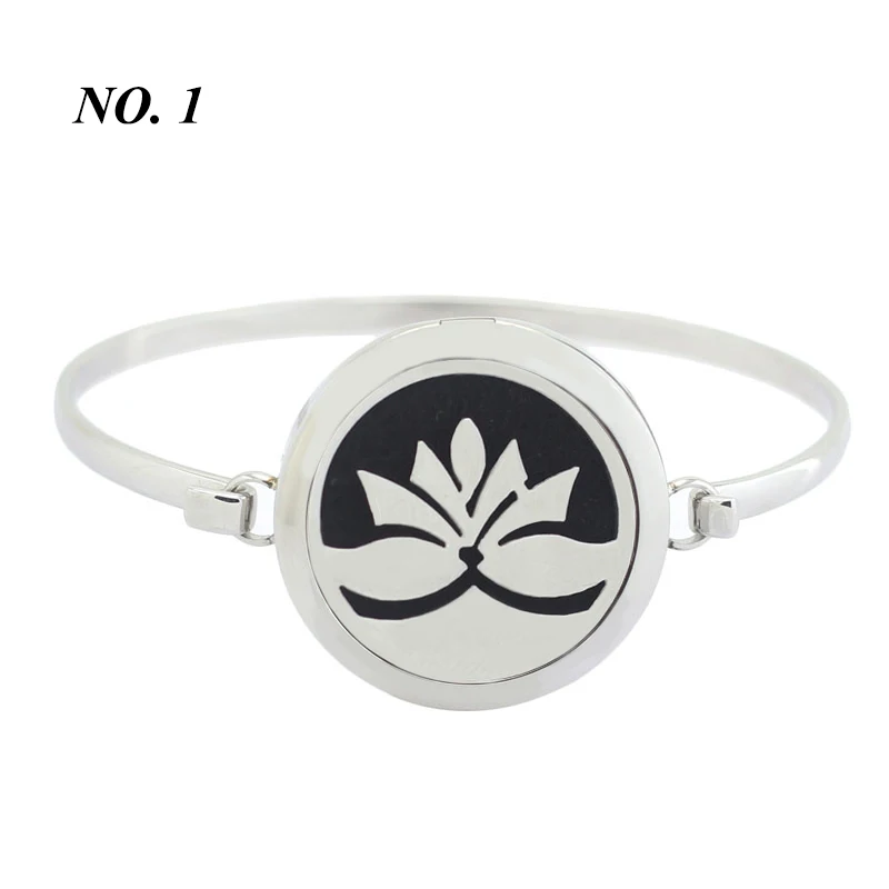 (free 5pcs Felt Pads) New design 25mm 30mm 316L Stainless Steel essential oil diffuser perfume locket bangle