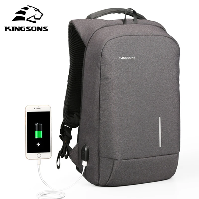 Kingsons New Arrival Anti-theft USB charging Men 13.6-15.6 inch Casual Laptop Backpack for Girls Boys Backpacks Women Mochila