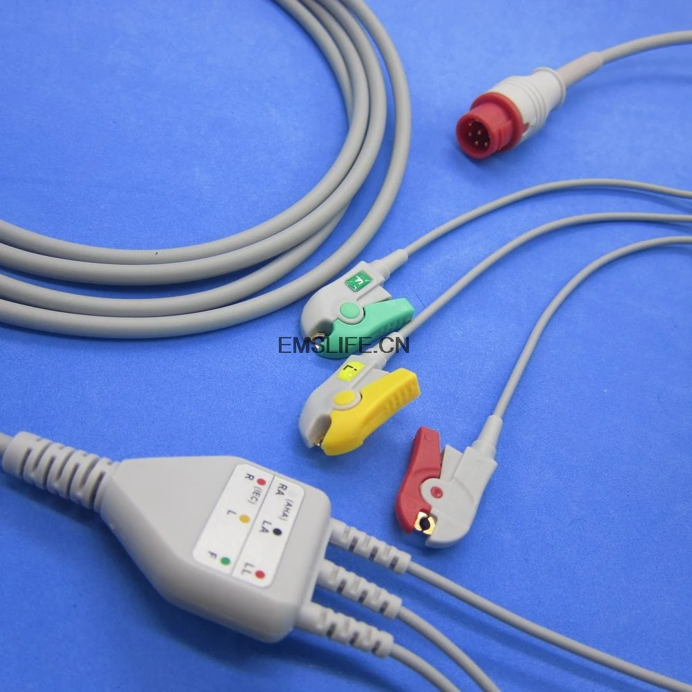 

ECG cable with 3 leads clip or grabber for bionet BM3 patient monitor