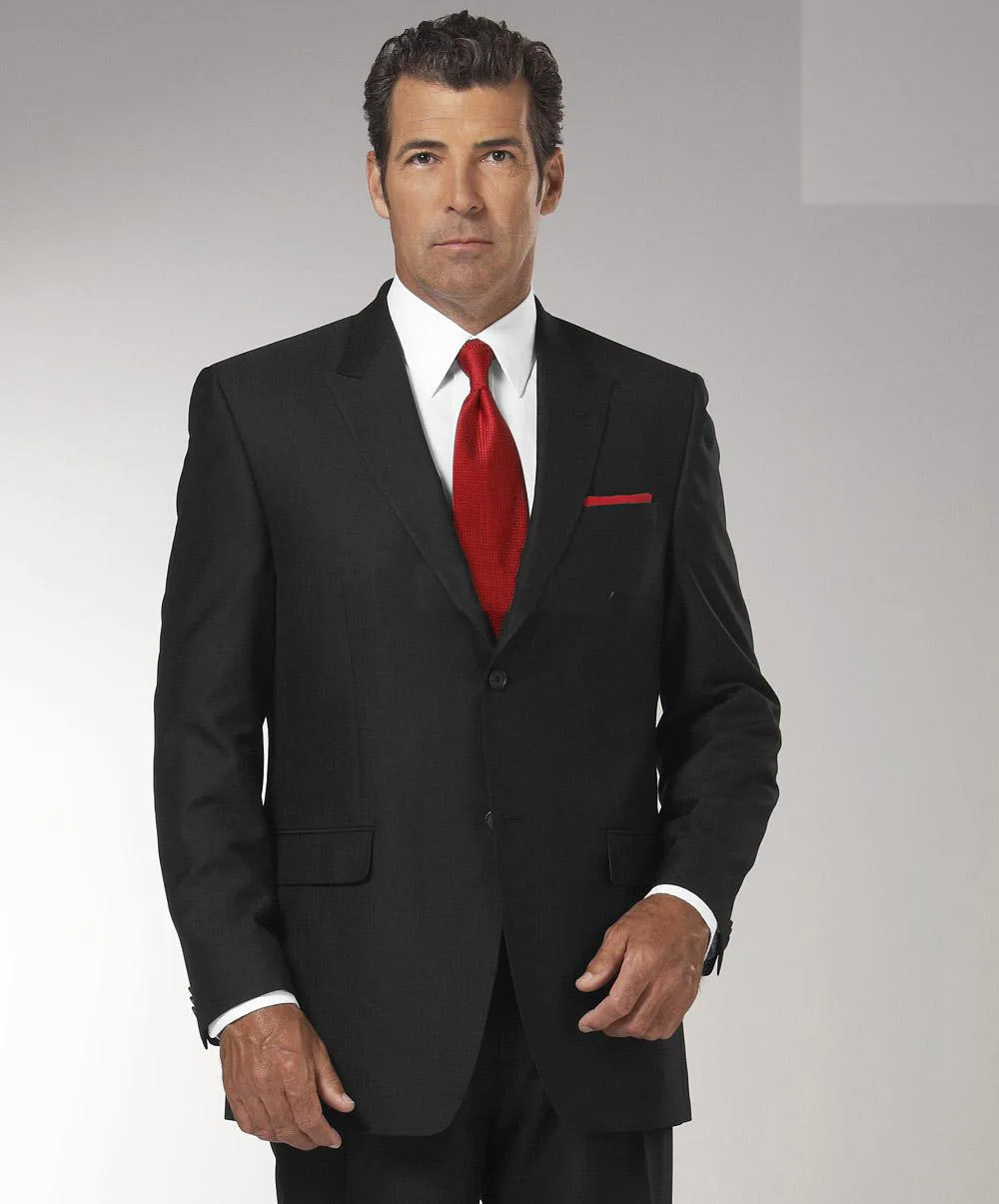 

Free shipping Custom suit Black unapologetically Wear Tow Button Men 's Formal Daily taking Business Suits for (coat and pants)