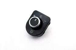 Matt Chrome Rear View Side Mirror Switch Knob (Heat & Fold Mirror Support) For VW Golf MK4