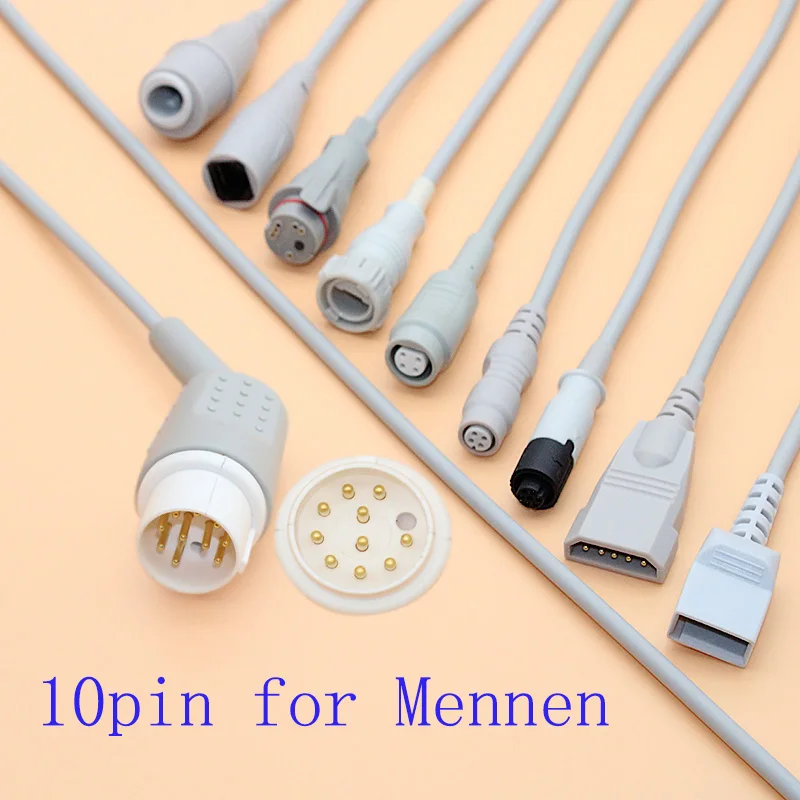 

Compatible Mennen 10pin to Argon/Medex/HP/Edward/BD/Abbott/PVB/Utah IBP sensor adapter trunk cable for pressure transducer.