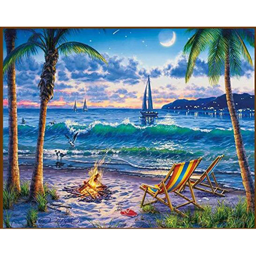 

Diamond Painting Full Round/square "seascape"Diamond picture scene 5D Diy Diamond Embroidery Painting Home Art Decor WG163