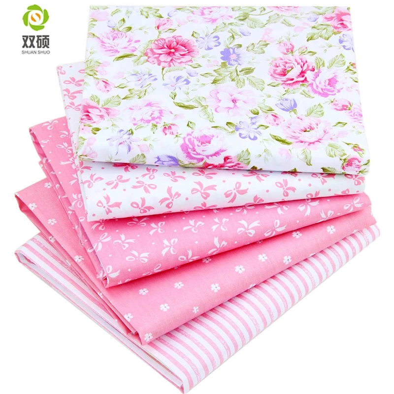 

5 Color Cotton Twill Fabric Patchwork Tissue Cloth Of Handmade DIY Quilting Sewing Baby&Children Sheets Dress 40*50cm 50PCS/LOT