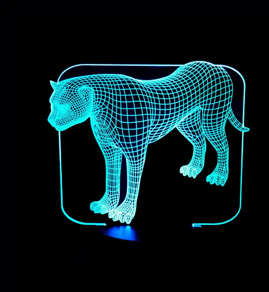 

Leopard Colorful Touch Usb 3d Led Lamp Stereo Vision Table Lamps For Living Room Christmas decorative lights Lighting