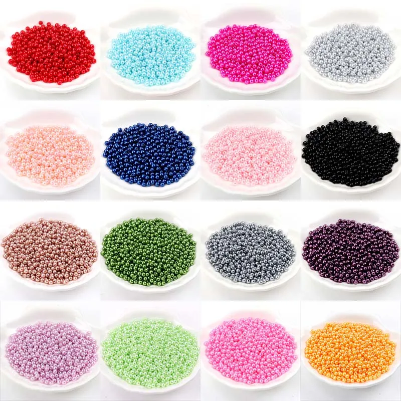 34 colors 4/6/8/10mm Round Imitation ABS Pearl Beads For Jewelry making Craft Scrapbook Decoration DIY Sewing Craft Supplies