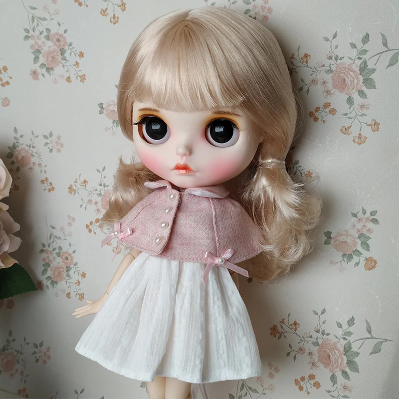 ICY DBS Blyth Doll 1/6 Joint Body hand painted matte face white skin Little girl blond hair suit DIY BJD SD toy gift AB hand set