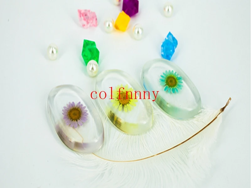 100pcs/lot Silicone Gel Cosmetic Puff Transparent Silica Flawless Powder Puff Sponge Blending Jelly with Dried Flower Maquillaje