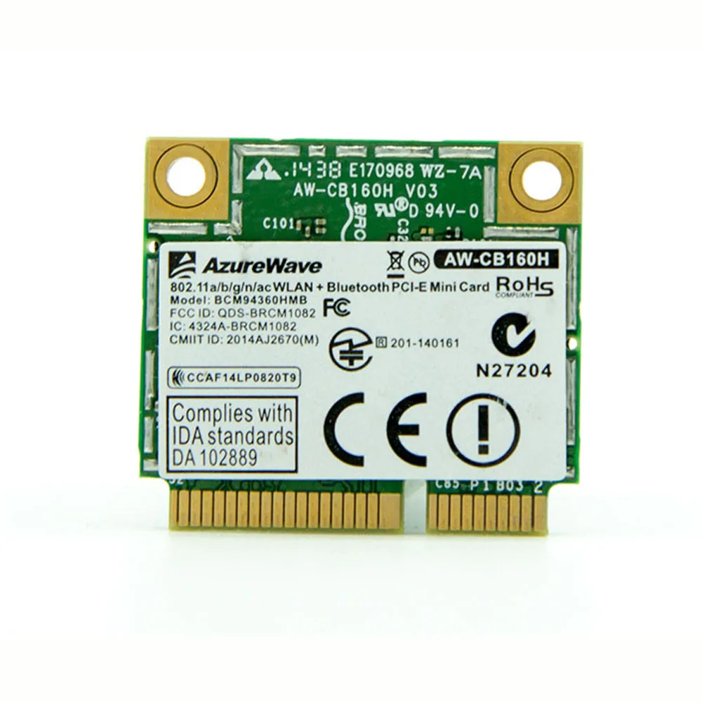 BCM94360HMB 802.11a/b/g/n/c WLAN +บลูทูธPCI-E 867 M Bpsบัตร