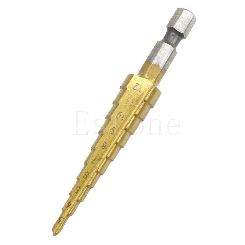 1PCS New Hot High Quality 33-12mm HSS Triangle Shank Pagoda Step Drill Bit