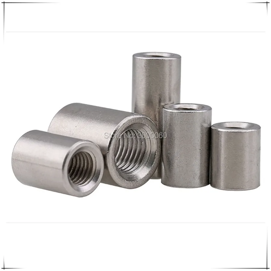 M12 Stainless Steel 304 Inner Threaded Round Rod Coupling Nut 10pcs/Lot