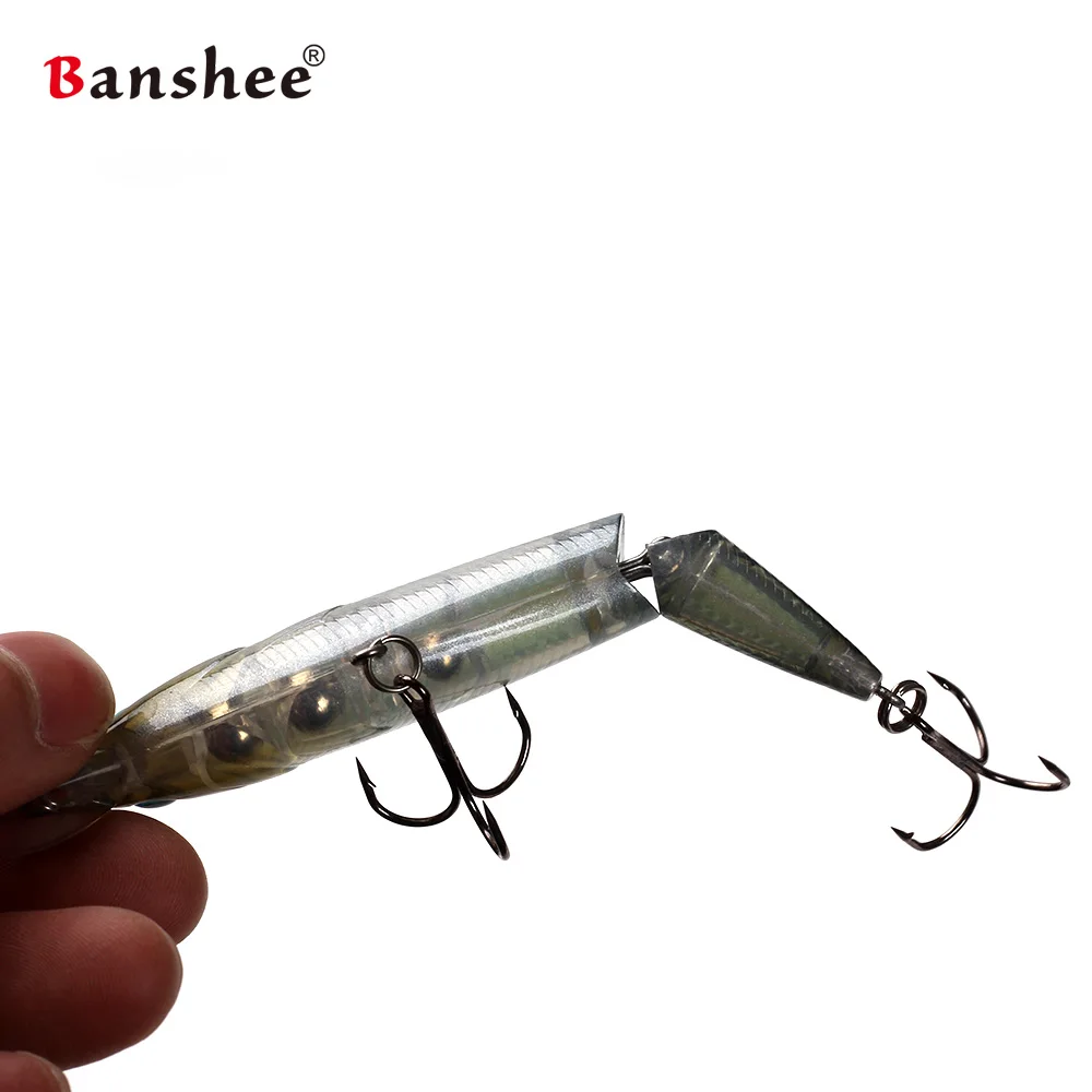 Banshee 95mm 14g Floating Fishing Lures VJ01 Rattle Sound Jerk lifelike swimbait 2 sections mulit jointed Jerkbait pike Wobblers