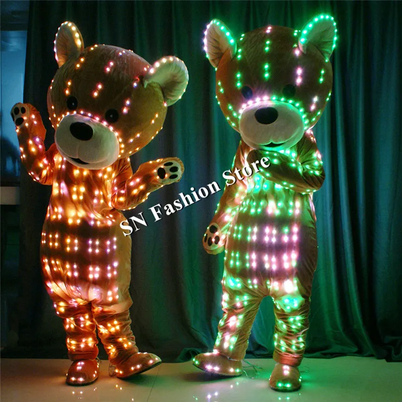 TC-165 Programmable led costumes ballroom dance robot clothes party bar lighted doll colorful color stage show wears performance