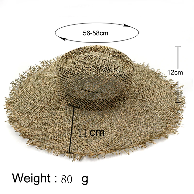 2019 New fashion women Sun hat Breathable straw Visor hats casual summer wide brim beach hat Unisex Jazz straw hat outdoor