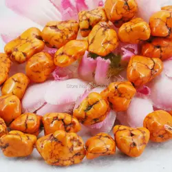 10-14mm Accessories Orange Irregular Turkey Stone Loose Beads Stone DIY Howlite Fittings 15inch Jewelry Making Design Gems Gifts