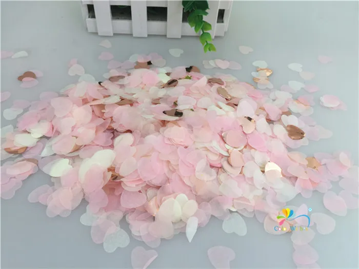 

1.5cm 10g(1000pcs) Rose Gold mixed Heart Shape Paper Confetti Balloon Table Confetti WeddingThrowing Supplies