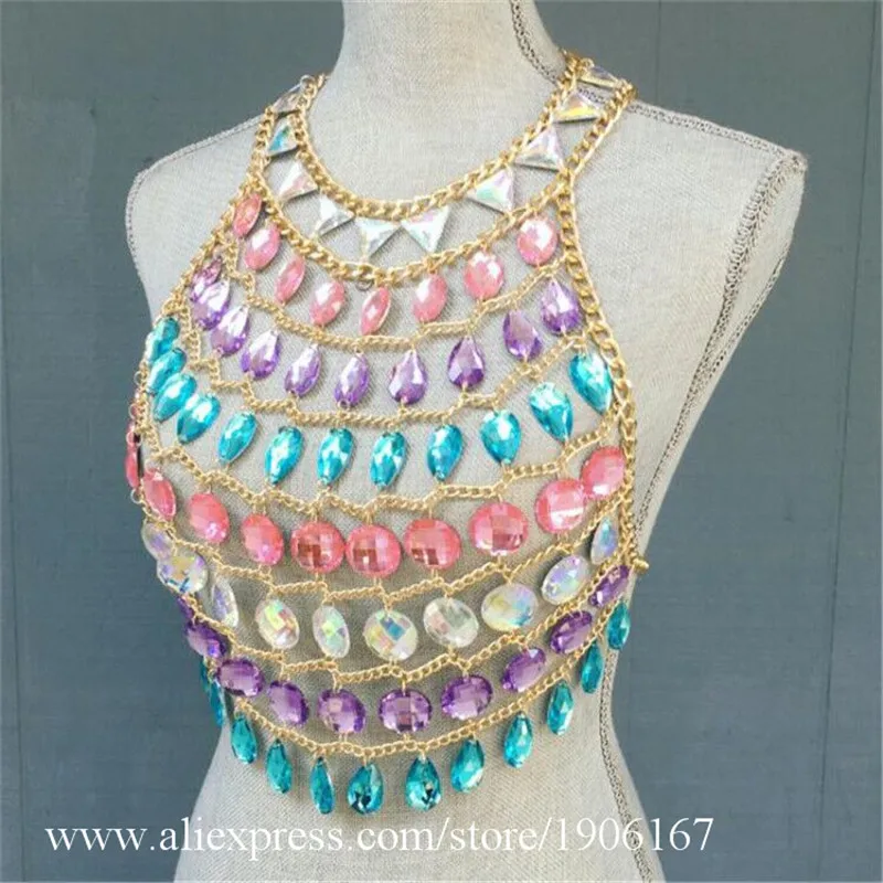 

Nightclub DS Female Singers Vest Ballroom Costumes Stage Performance Belly Dance Suit Electric Music Festival Clothing
