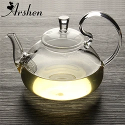 Arshen Elegant Flower Coffee Glass Tea Pot Chinese Glass Teapots Heat Resistant Glass Teapots Gongfu Tea Maker With Tea Filter