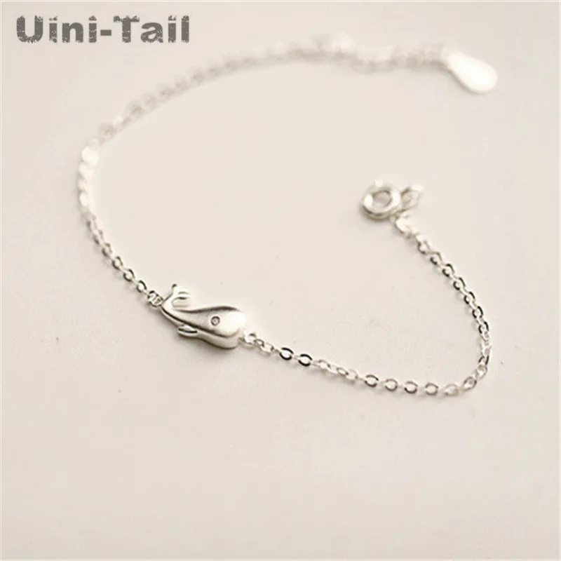 Uini-Tail classic hot new 925 Tibetan silver dolphin bracelet female simple creative whale hand jewelry explosion models GN399