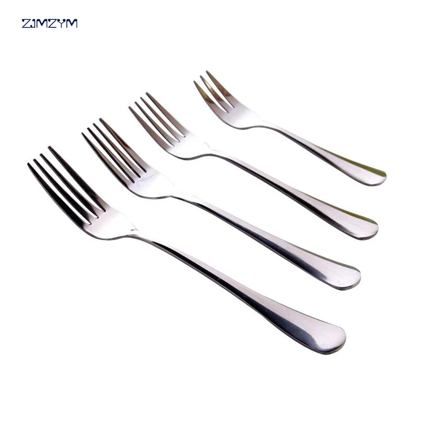 1pc Stainless Steel Fruit Fork Set Metal Three Prongs Food Cake Dessert Forks Dinnerware Set for Party or Restaurant