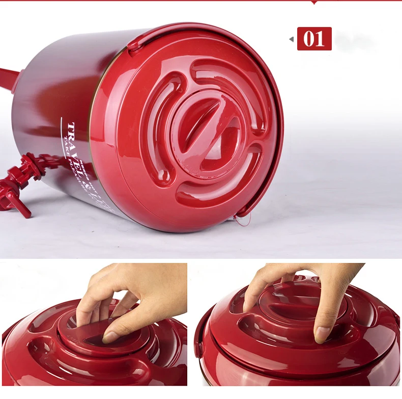 Thermos Secchio di Barili di Conservazione di Calore In Acciaio Inox per Uso Professionale per Acqua, Caffè, Tè Latte di Soia Bevande 9.5L