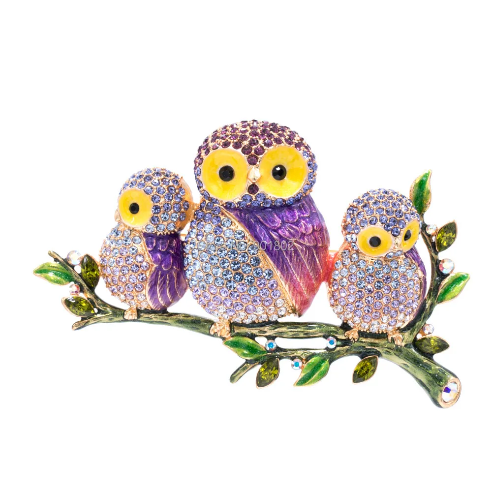 

The Romantic Art Of Rhinestone Brooches Austrian Crystal Animal Owl Brooch Pins Jewelry SBA4218