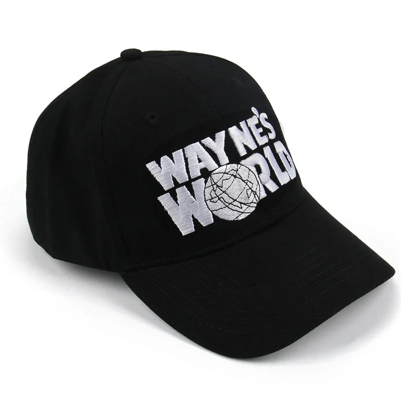 Wayne\'s World Black Cap Hat Baseball Cap Fashion Style Cosplay Embroidered Trucker Hat Unisex Mesh Cap Adjustable Size