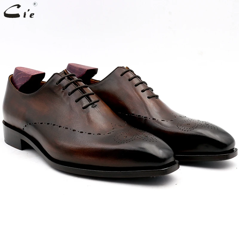 cie men dress shoes leather mens wedding men office shoes man brogue genuine calf leather formal office leather handmade No.11