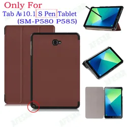 For Samsung Galaxy 2016 Tab A6 10.1 With S Pen Tablet Case, UltraSlim Flip Cover Case For SM-P580 P585 Smart Shell Skin