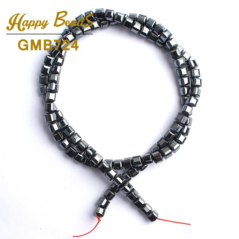 Natural Black Hematite Stone Beads High quality Suqare Shape Cube Hematite Bead For Jewelry Making Diy Bracelet 15inches 3/4/6mm