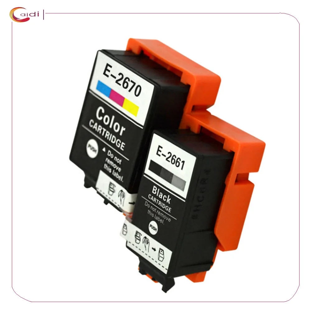 2Pack (1 Black , 1Tri-color )Compatible ink Cartridges Fors Epson WorkForce WF100W printer T266 T267