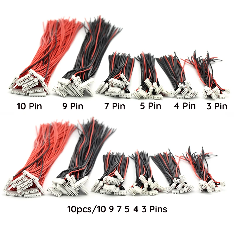 10pcs/lot 2S 3S 4S  6S 8S 9S Lipo Battery Balance Charger Cable IMAX B6 Connector Plug Wire Wholesale