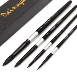 Dainayw 4 cepillos pelo ardilla y pelo de caballo arte pinceles de pintura artística acuarela cepillo para Gouache lavado RP arte pintura