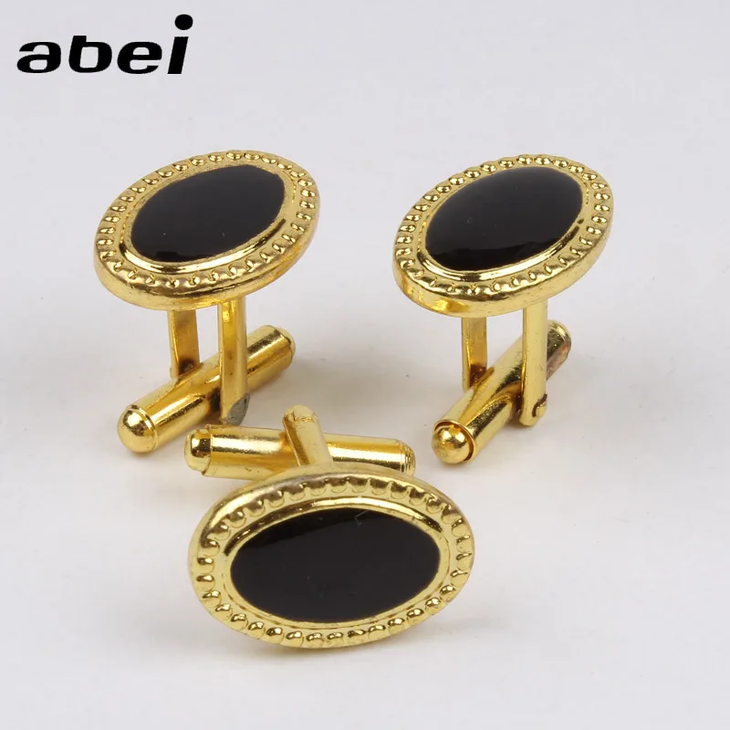 2pcs/set Fashion Design Metal cuff button Quality Gold Black Cufflink For Men Women Shirts Brand cuff links