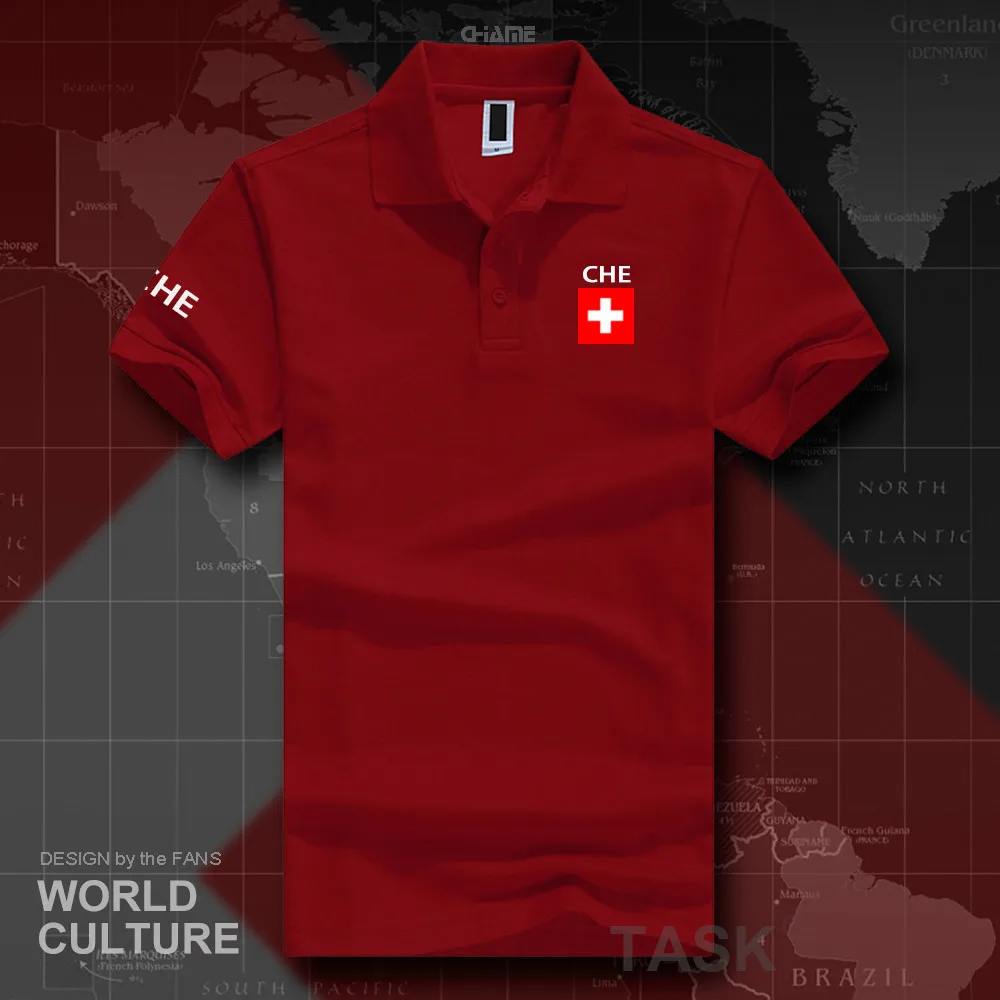 Swiss Confederation Switzerland polo shirts men short sleeve white brands printed for country CHE CH Confoederatio Helvetica