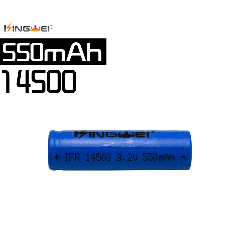 Kingwei-batería LiFePO4 de tamaño AA, célula recargable de 3,2 mah para linterna, antorcha, cámara, luz Solar Led, 14500 v, IFR 550, 4 Uds.