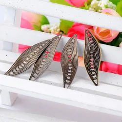 Free shipping Retail 30Pcs Antique Bronze Filigree Leaf Wraps Connectors Metal Crafts Gift Decoration DIY Findings 33x10mm F0379