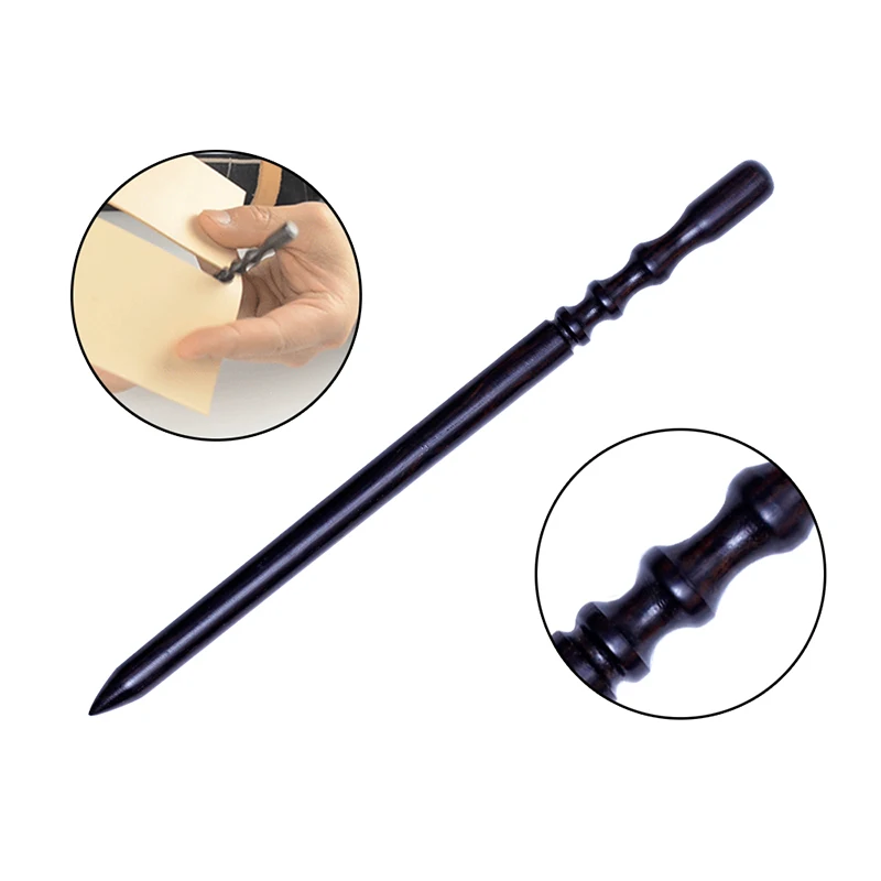 LMDZ Leather Edge Burnisher Black Wood Edge Slicker Leather Craft Tool Leather Polished Grinding Tools 3 Type For Choose