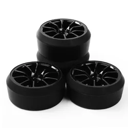 1/10 Wheel Rim Drift Tires RC Drift Tires Wheel Rims for HSP 1:10 RC On-Road Car C12NK+PP0370 6mm Offset