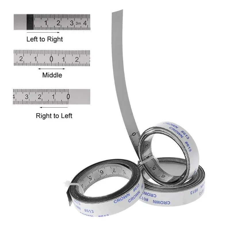 Stainless Steel Miter Track Tape Measure Self Adhesive Metric Scale Ruler 1M-3M For T-track Router Table Saw Woodworking 517A