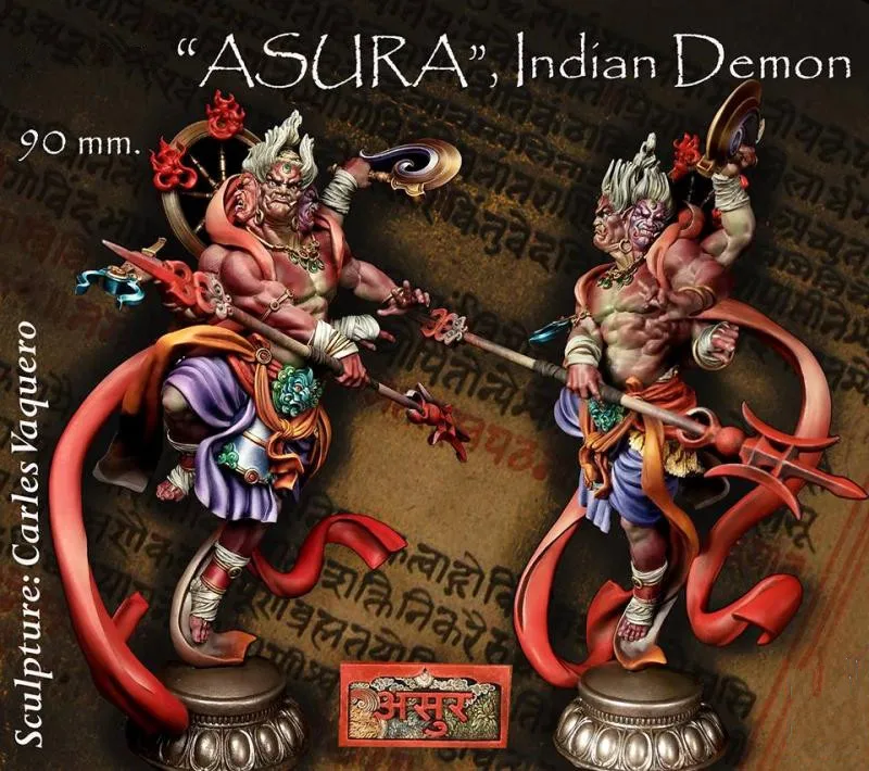 90MM  Indian Demon ASURA Unpainted Resin Model Kit Figure Free Shipping