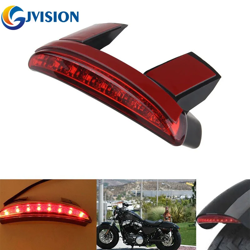 Red Chopped Fender Edge LED Tail Brake Running Light For Motorcycle Iron 883 XL 883N XL 1200N