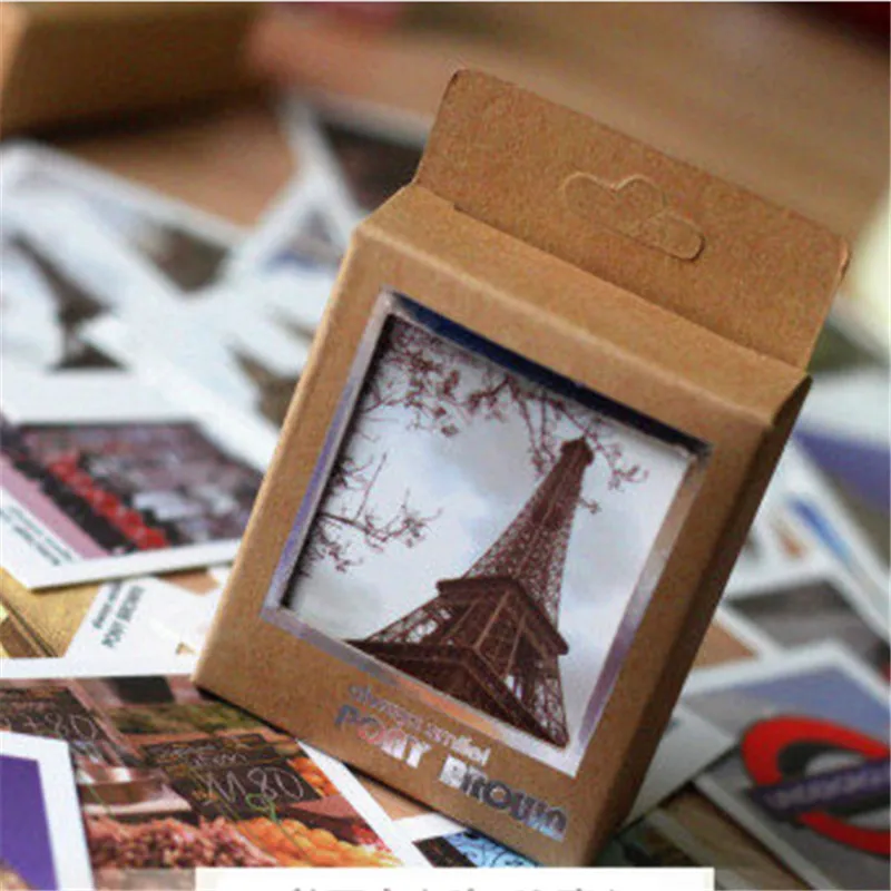 Retro Street View of Europe, Mini Lomo Cartão, Cartão Postal, Presente de Aniversário, Wish Card, Message Lettercard, Ano Novo, 40pcs por caixa