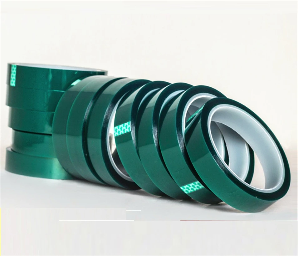 33 Meters x Thickness 0.06mm High Temperature Green PET Tape PCB Masking Tape 5mm/10mm/12mm/15mm/20mm/25mm/30mm/50mm/100mm