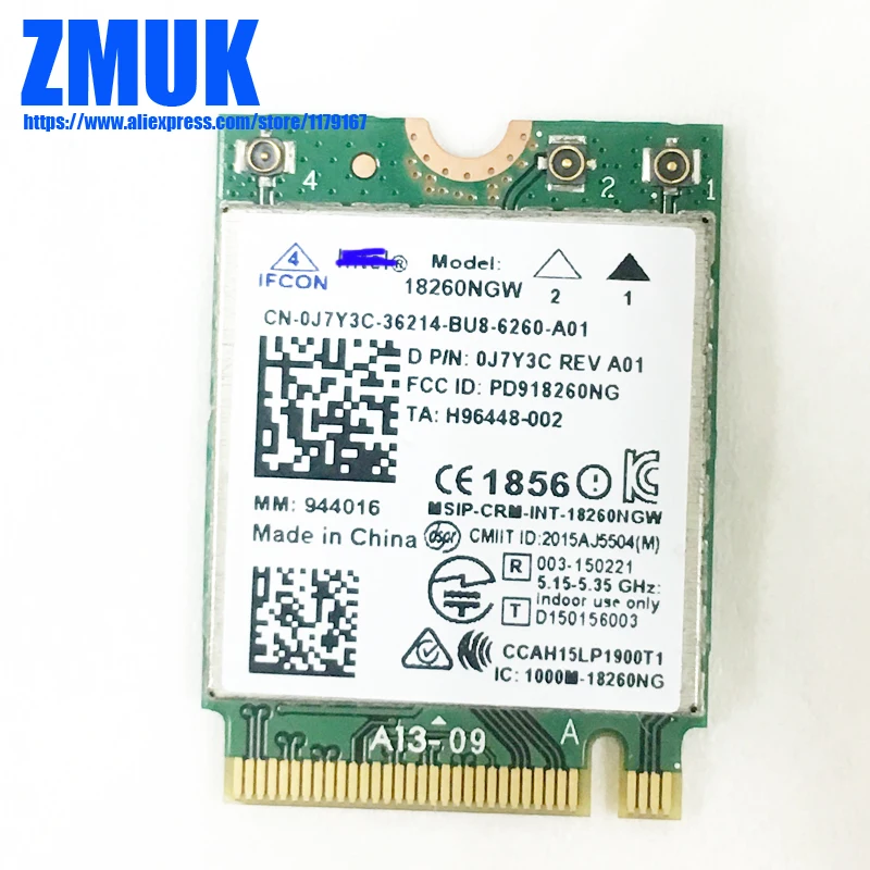 Int Tri-band Wireless AC 18260NGW Bt4.1 Wireless AC Card