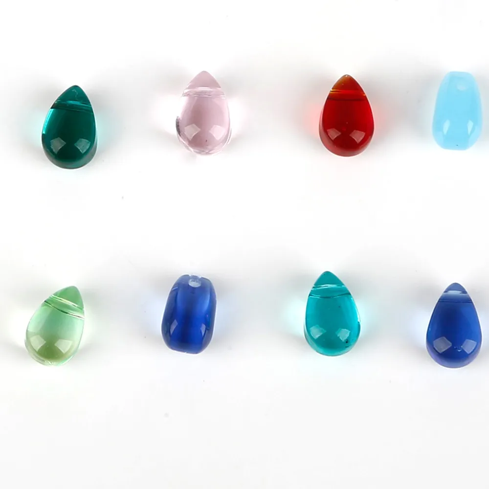 5Pcs/lot 9*6mm Mix 15 Colors Glass Beads Czech Drop Water Pendant Shape Beads Loose Beads Jewelry Material diy Earrings