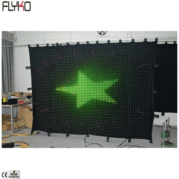 Amazing visual effect P35mm 2x3m  soft flexible led curtain fashion show decoration led display