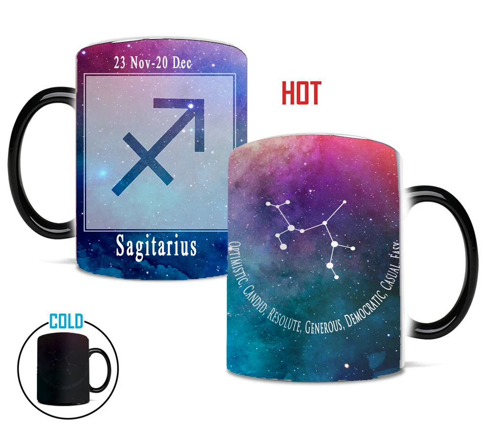 12 constellations Magic Starry Sky mugs heat changing color Tea Cup coffee mug best gift for your friends or kids