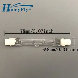 HoneyFly 5pcs J78 lampadine alogene lampada energia C J78 220V 80W 120W R7S filamento a doppia estremità luce di inondazione tubo al quarzo